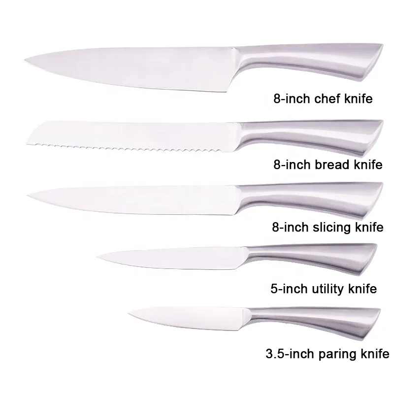 
Best Selling 5 Piece set Stainless Steel Kitchen Knife Set With Acrylic Stand 