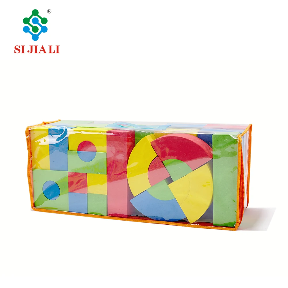 Colorful non-toxic big size high density eva foam blocks for children 52PCS