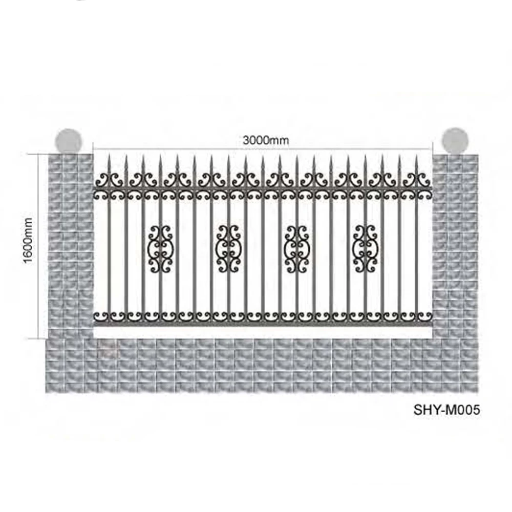Beautiful iron fence design with gold color / wrought iron fence
