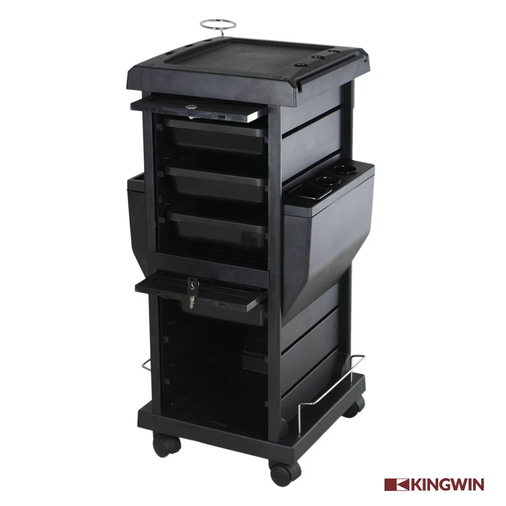 Закрывающаяся тележка для парикмахерской с держателями приборов