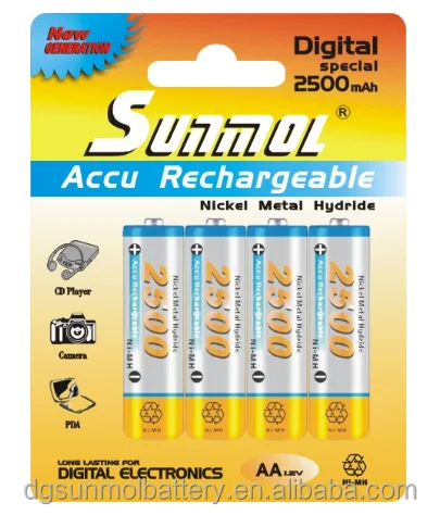 NH-AA 2500 сухая батарея 1.2 В Аккумуляторная Батарея Сухих Элементов