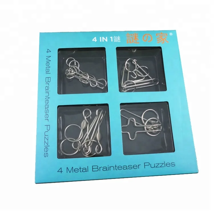 Набор металлических интеллектуальных колец-пазлов Brain Teasers