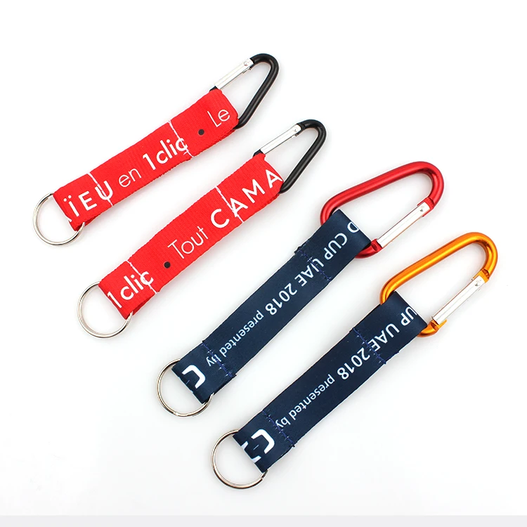 China supplier promotional custom carabiner short lanyard