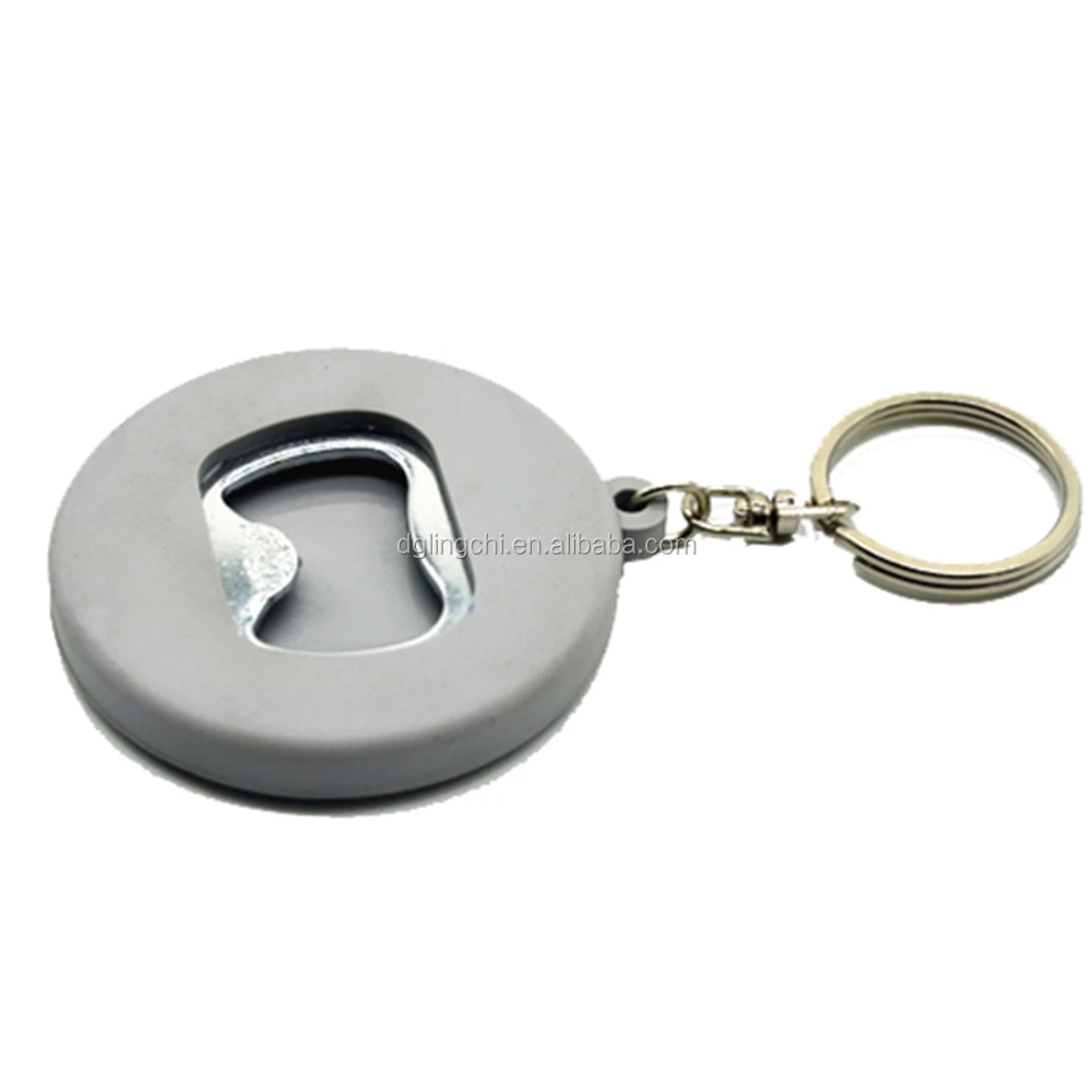 Bulk custom cool bottle opener keychain pvc rubber with your own logo