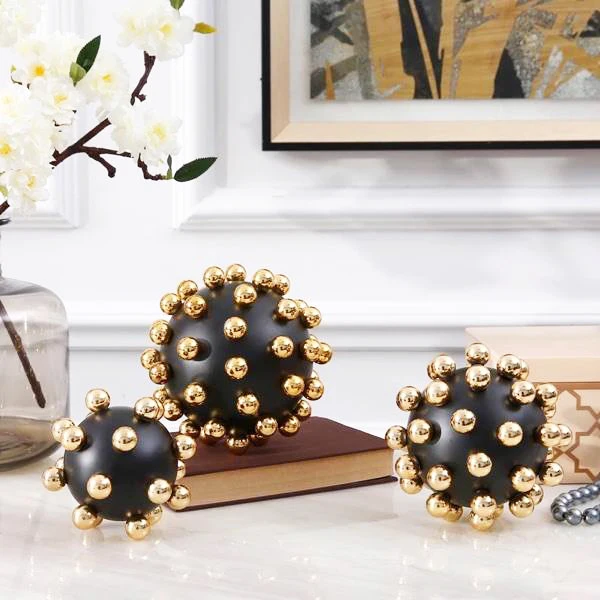 Neo-classical European model room living wrought iron spike ball ornaments villa club post-modern soft home