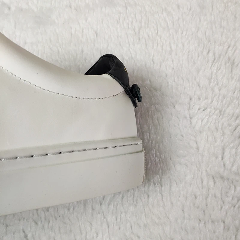 MOQ 1 PCS Women Lace Ups Plain White sport Shoes Soft high quality genuine leather Casual Sneakers