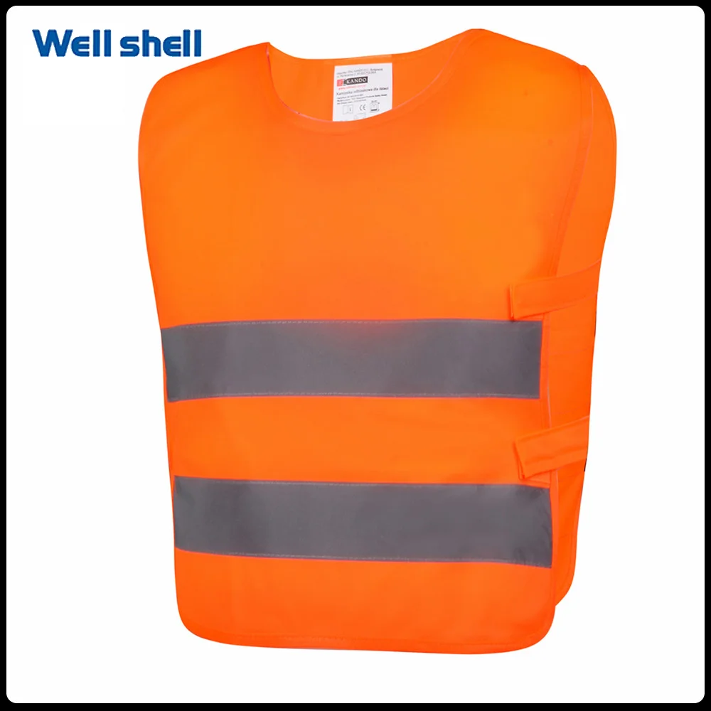 
OEM Orange Yellow Kids Plain high visibility Children reflective safety vest 