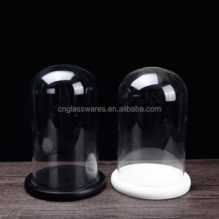 Supply Wholesale Hand Made Home Decoration Glass Cloche Best Gifts Flower Display Clear Glass Dome with Base