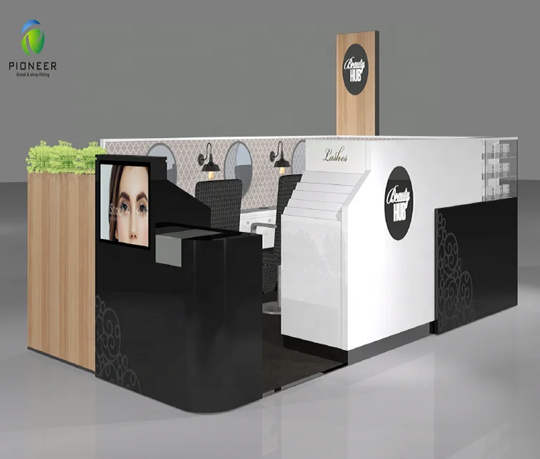 Beauty Salon Nail Bar Kiosk Eyebrow Threading Kiosk For Sale