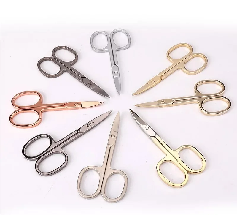 Professional Solingen Sliver Antibiot Surgical Stainless Steel Curved Fine Tip Eyebrow Hair Trimmer Eyelid Tape Cutting Scissors