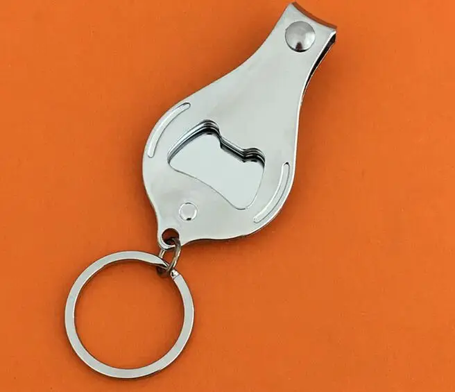 3 in 1 multi function Stainless steel Nail clippers with key chain and bottle opener for promotion gifts with custom laser logo
