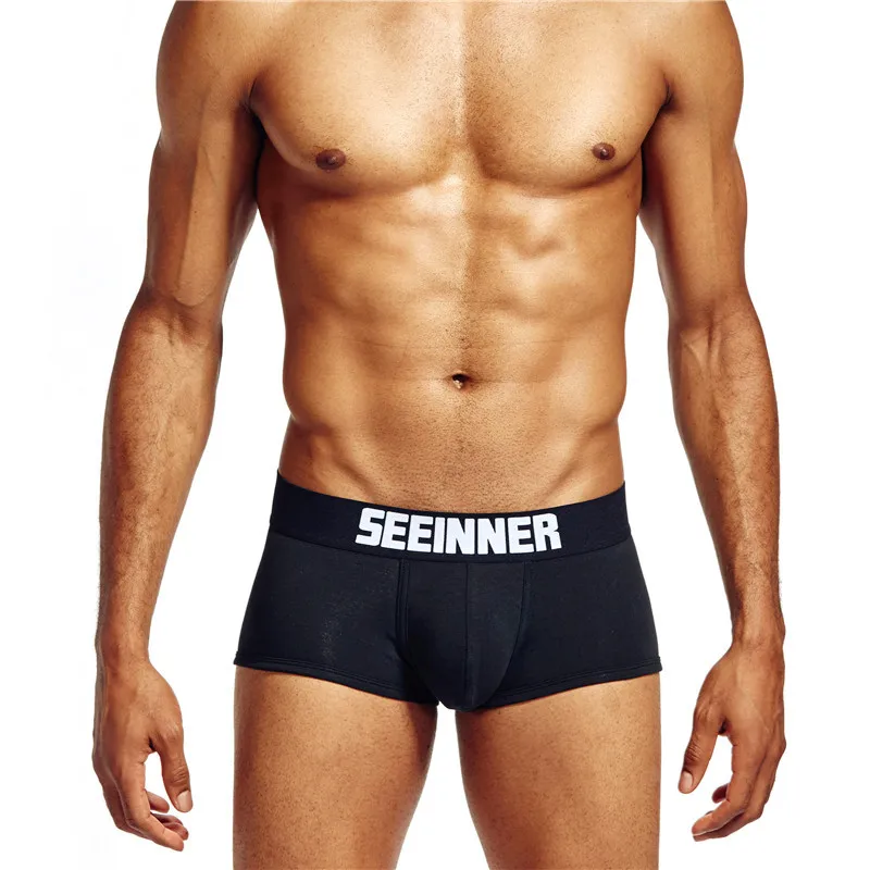 Free Sample Underwear Men white and black boxer shorts OEM Brand On Waist