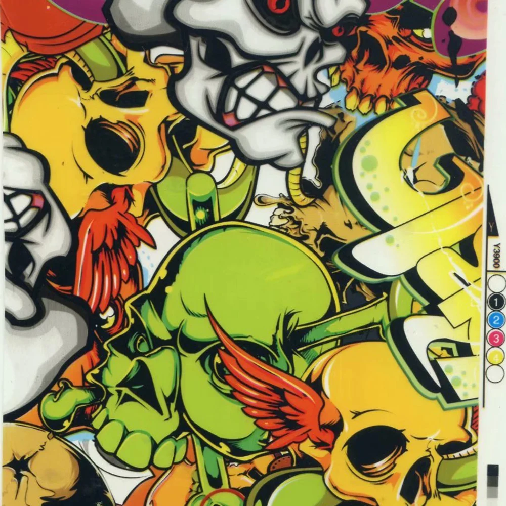 Koue Skull Pattern Hydrographics Film Water Transfer Printing Film MA1331Y AQUAPRINT PVA Hydro Film