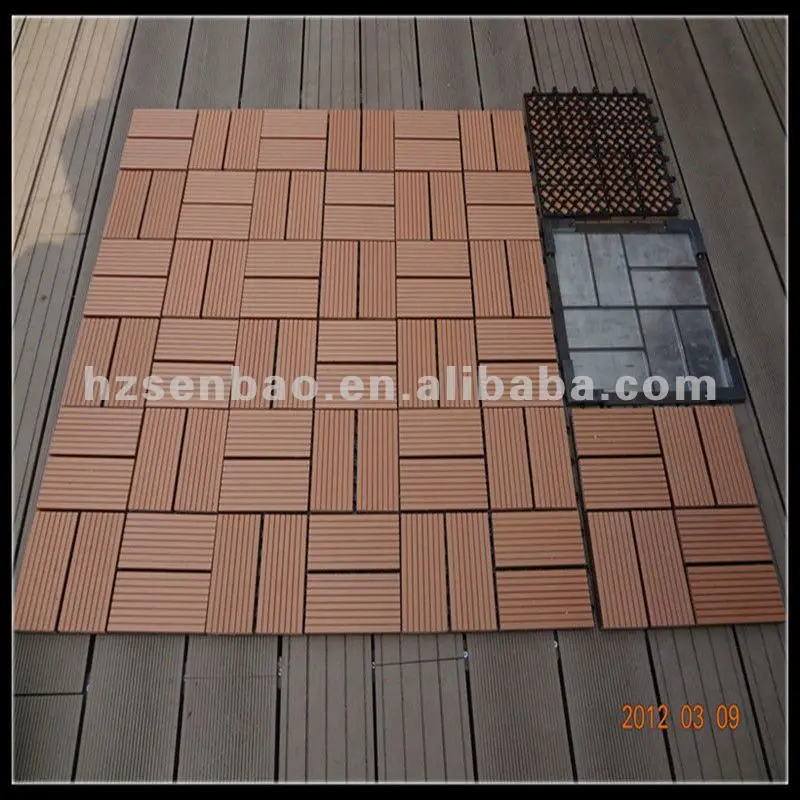 Waterproof anti-uv Solar Light Deck Tiles wpc outdoor exterior patio DIY flooring decking tiles for outdoor