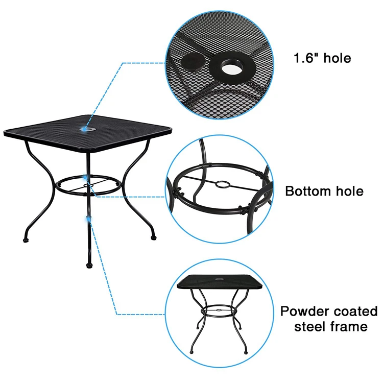 Steel Mesh Outdoor Metal Garden Table
