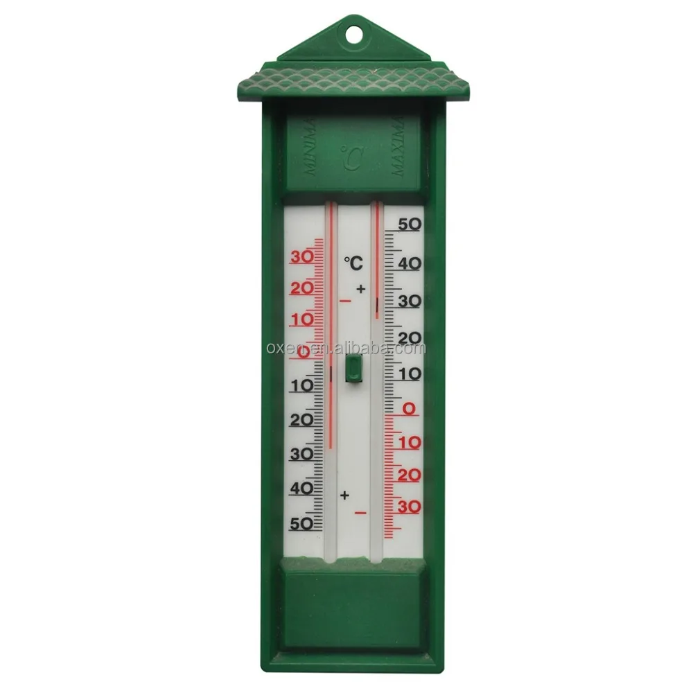outdoor wooden glass thermometer