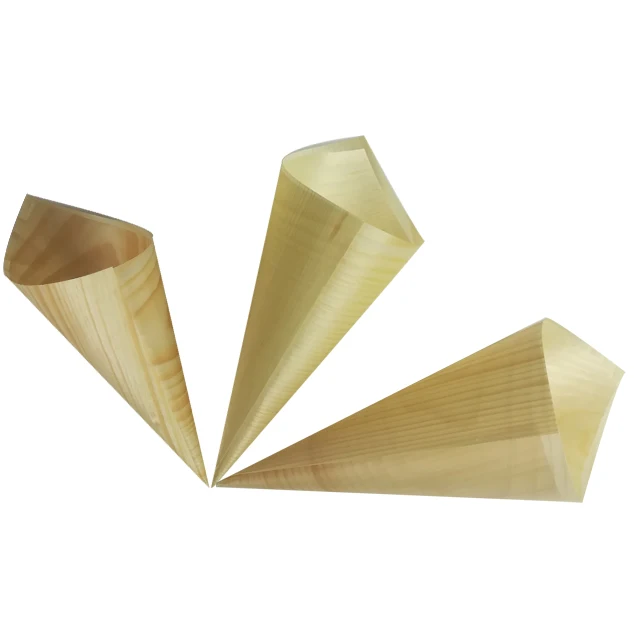 China Marketplace Wholesale Farmhouse Decor Wooden Food Mini Cones