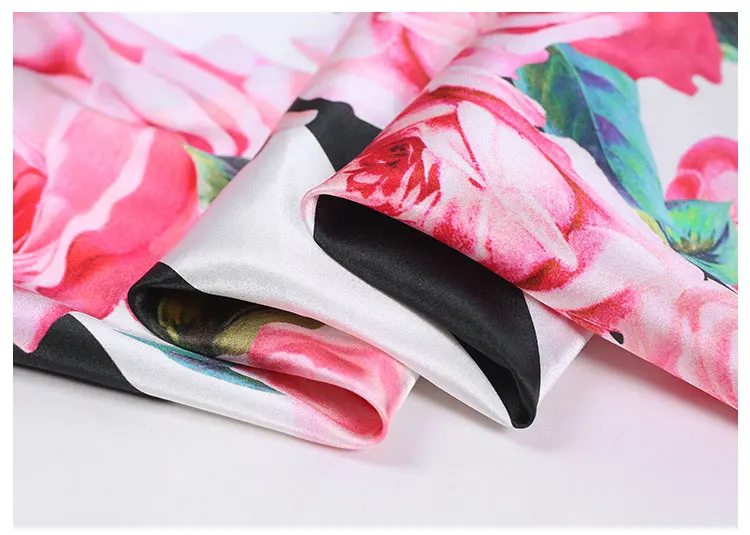 
stretch silk charmeuse fabric natural silk fabric flower silk fabric for fashion scarf 