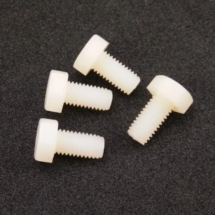  Пластиковые винты с шестигранной головкой нейлоновые крепежные машины резьбы M5 стандарт DIN 933