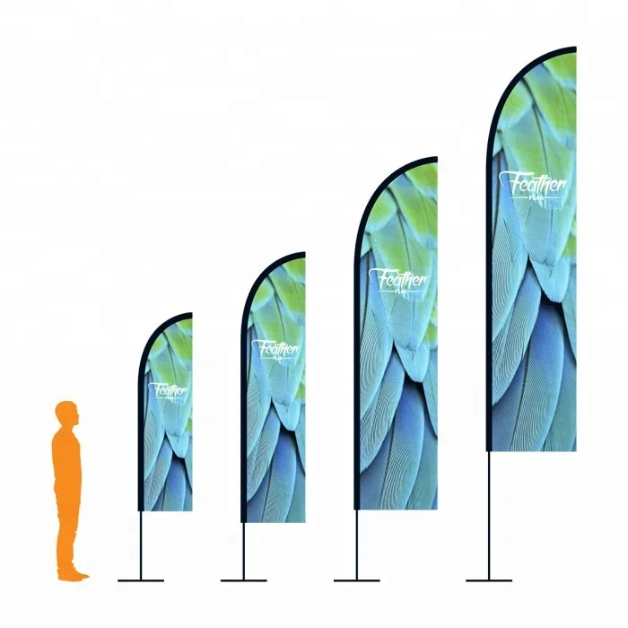 Рекламная наружная реклама печатные двухсторонние перьевые флаги на