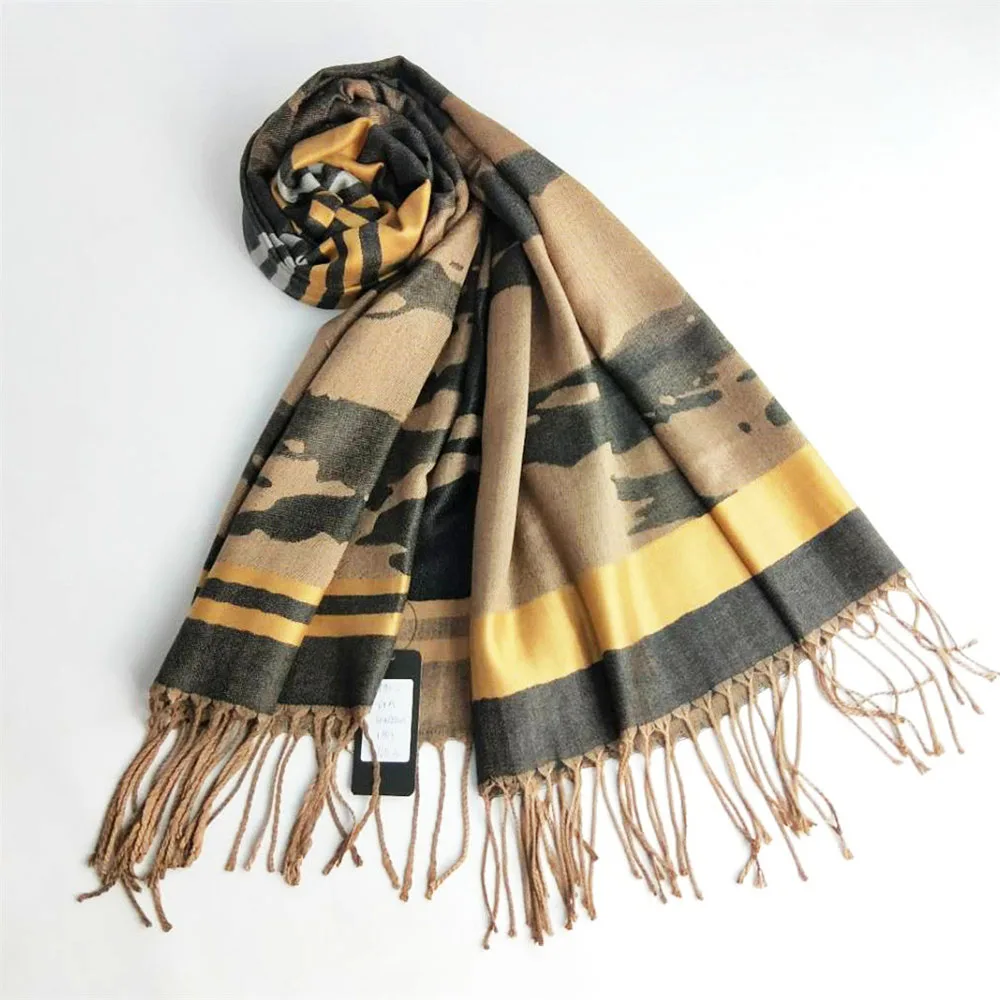 scarf manufacturer wholesale classic silk jacquard art stripes pashmina
