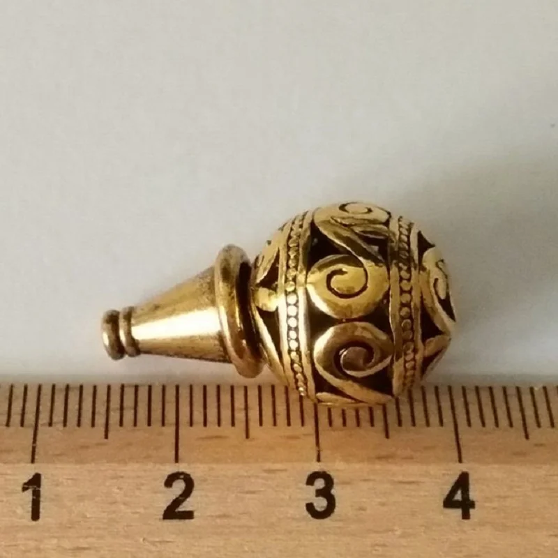 Буддийские медитационные буддистские бусины мала IB3465 античное золото с отверстиями гуру 3