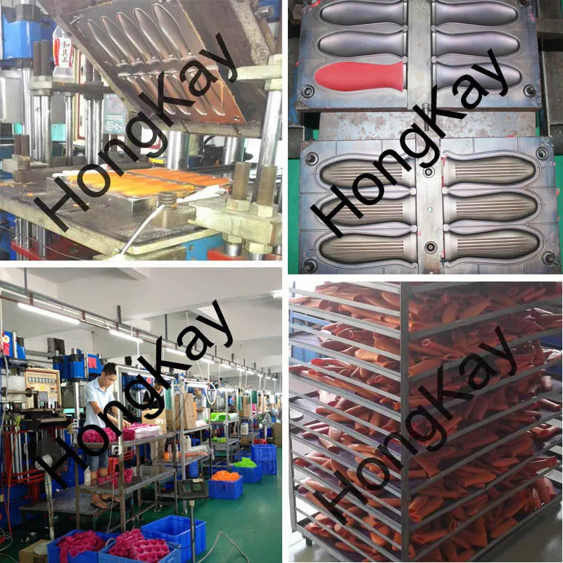 Grill Pan Scraper 4 Piece Set Silicone Hot Handle Holder Plastic PP Pan Scraper