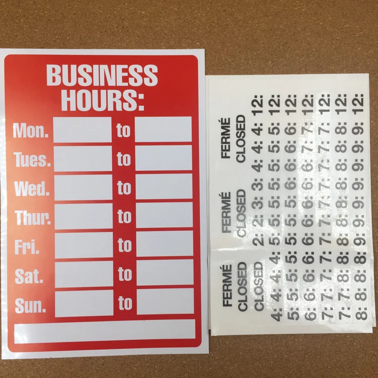 High quality PVC shop open and closed sign business hours sign for sale