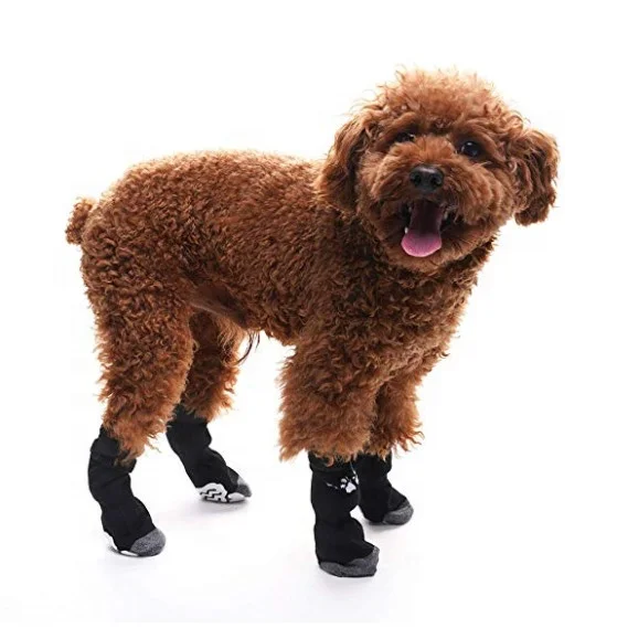 Anti Slip Dog Socks for Hardwood Floors Pet Paw Protectors with Grips