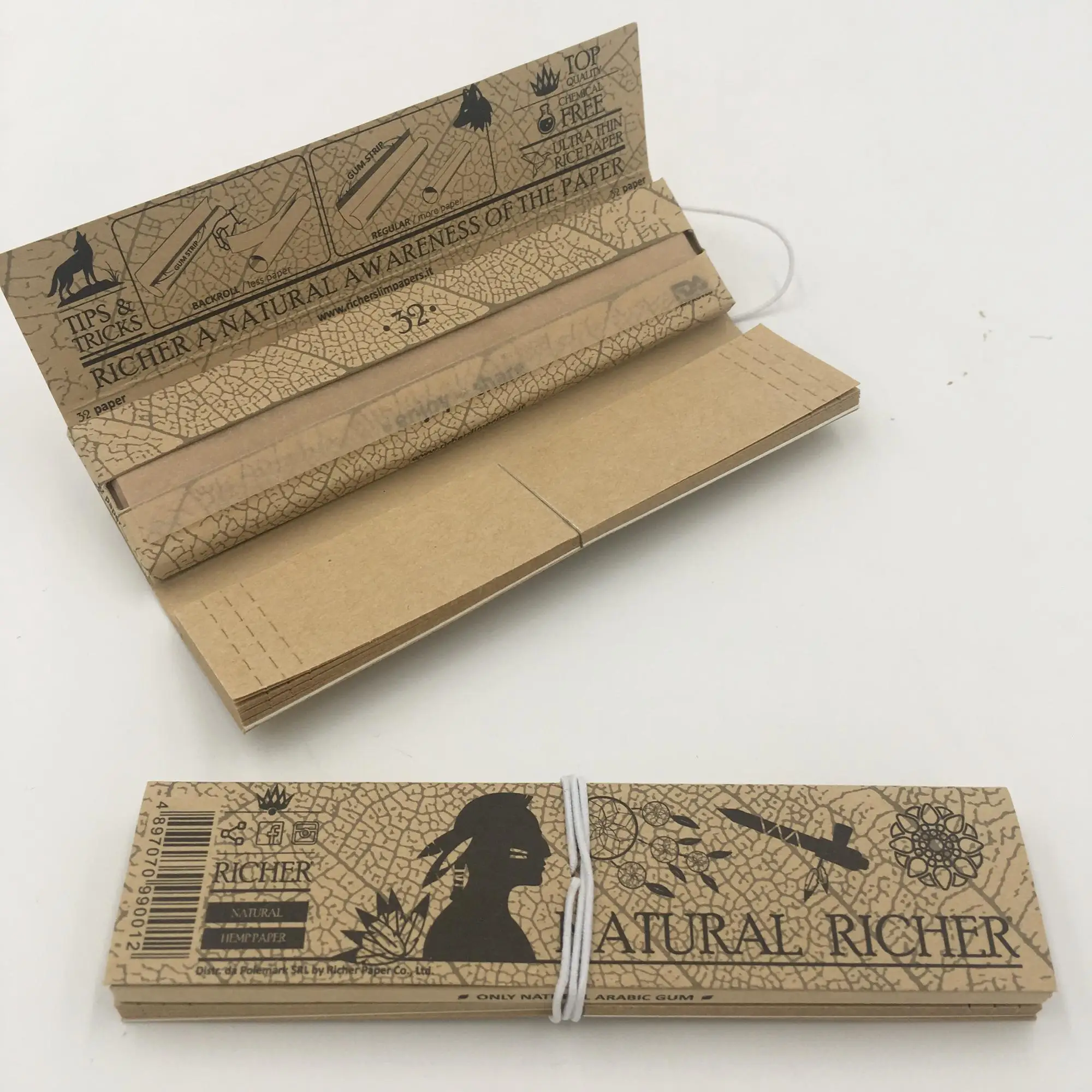  Richer/OEM hemp king slim size(107mm*44mm) smoking rolling