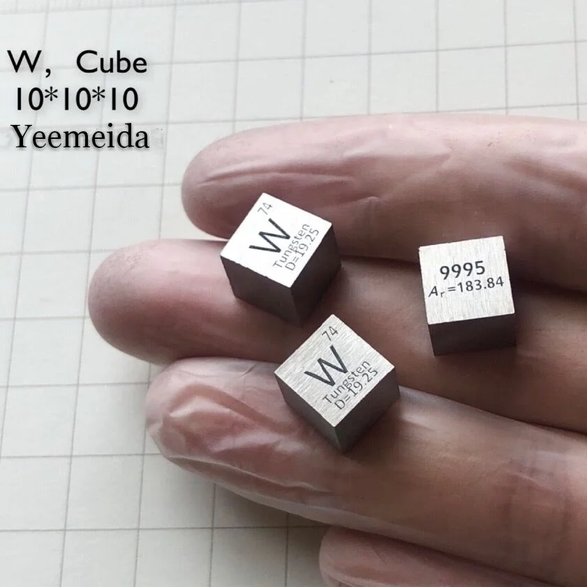 
99.95% Pure Tungsten metal element cube for element collection 