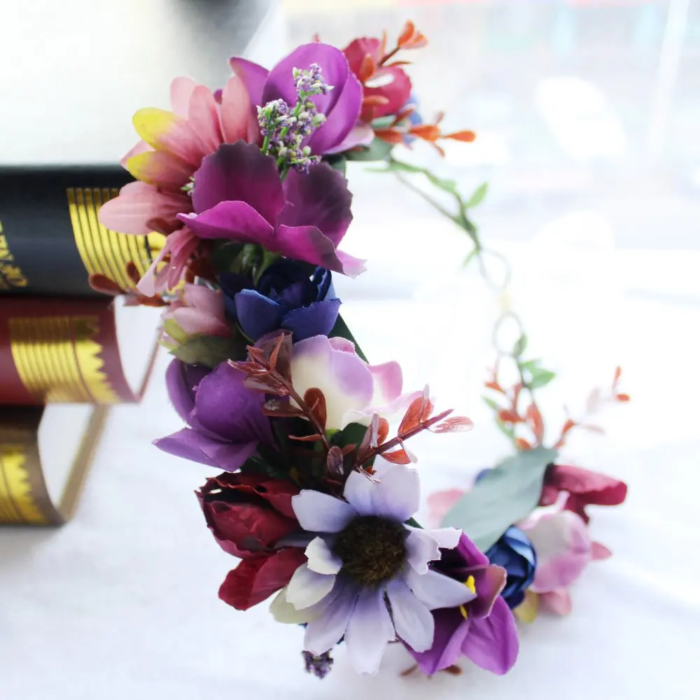 Hot selling Decorative Flower and Wreath hair band retro style for Wedding decoration