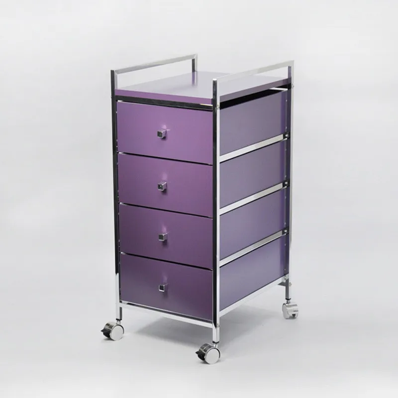4 Tiers White Drawer Cabinet Trolley On Wheels