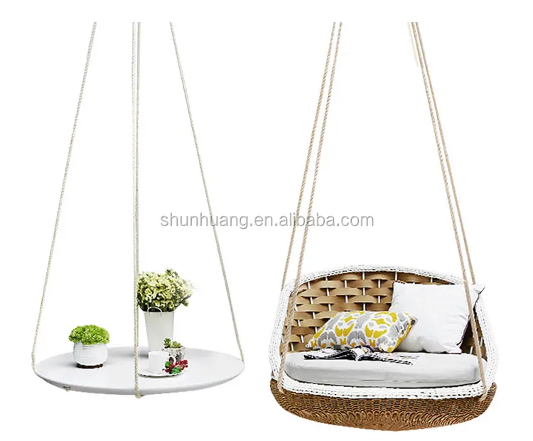 Leisure outdoor garden hanging chair waterproof rattan wicker swing sofa