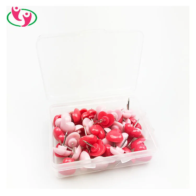 Рекламная, сделанная на заказ, красная, розовая, в форме сердца, пластиковая карта, нажимная булавка для офиса и школы