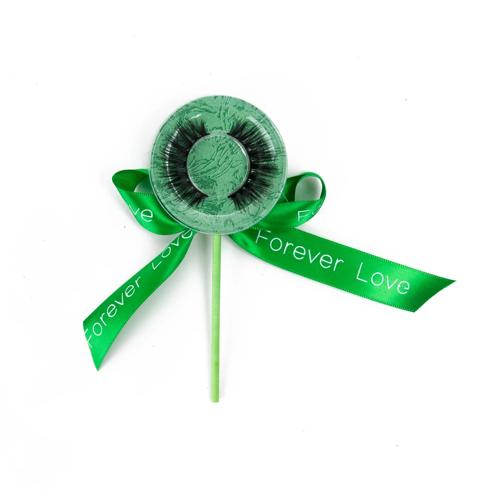 Wholesale Product 3D Mink False Eyelash Strip Lashes Lollipop Packaging