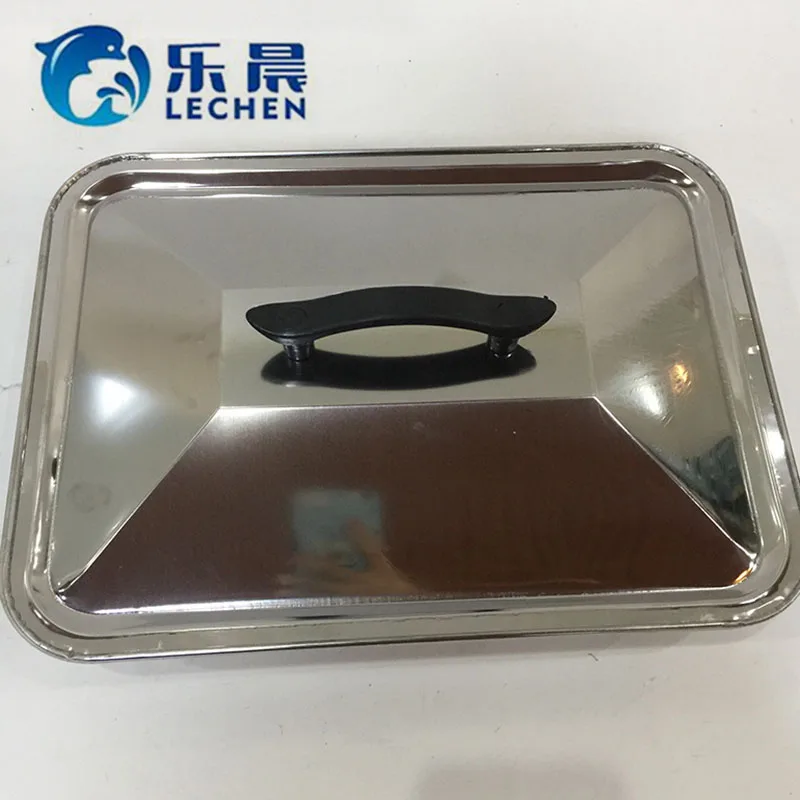 food tray stainless steel cold buffet tray display tray  with Lid  bake ware 36*27*7 cm