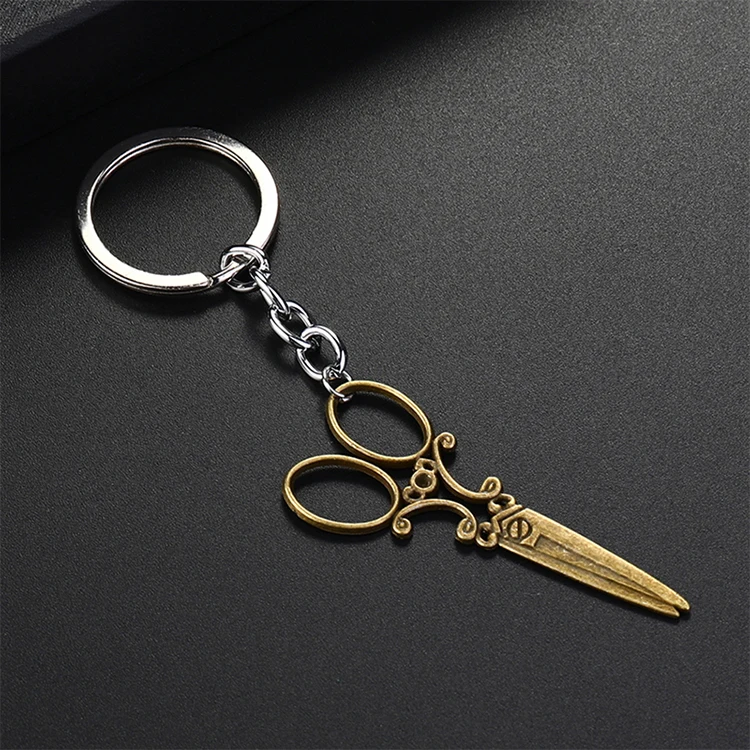 Creative Barber Scissor Key Chain Gadget Keychain folk crafts