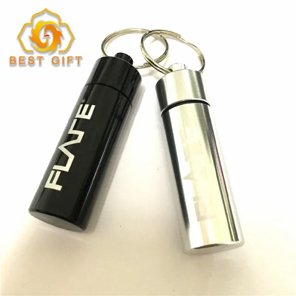 Outdoor Aluminum Pill Box key Chain Pill Storage Holder Pill Container Keychains Waterproof Medicine Box With keychain Ring