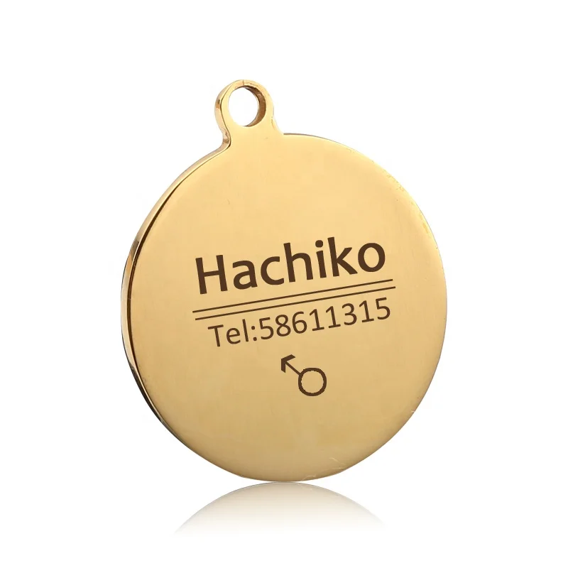 Оптовая продажа, новые товары на заказ, круглые бирки для собак, идентификационная бирка для домашних животных, бирки для собак из нержавеющей стали