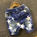 New 2 7Yrs Stars Baby Boys Denim Hole Shorts Kids Jeans Boys Casual 2016 Summer Fashion