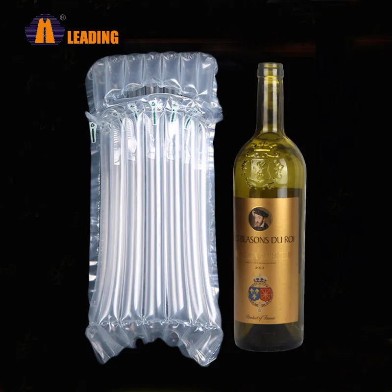 In Stock Blow Up Inflatable Air Column Post Wine Plastic Packing Bubble Bags For Protective Shipping Wine Bottles