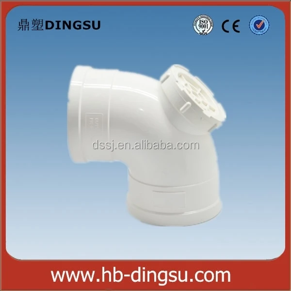 ISO 3663 Drainage pvc pipe fitting 90 degree elbow with checking hole