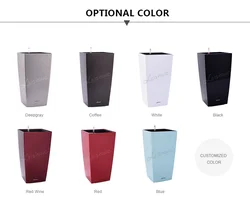 Self-watering small square flower pot garden plant pot macetas plastico