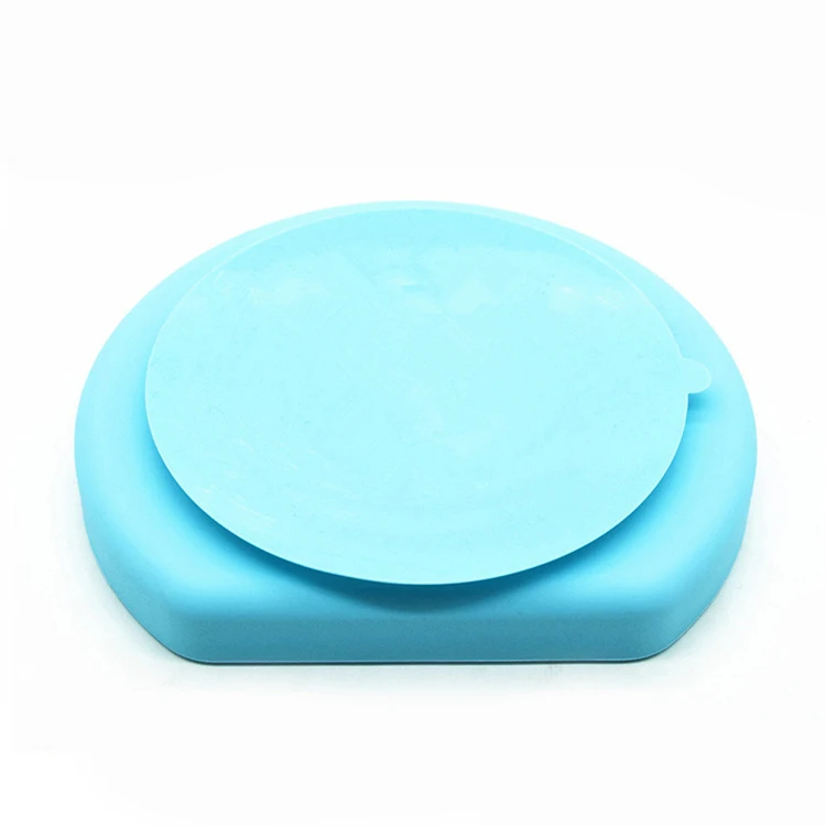 Детские разделительные тарелки микроволновая печь безопасная всасывающая силиконовая тарелка с пользовательским логотипом круглая детская посуда не поддерживает