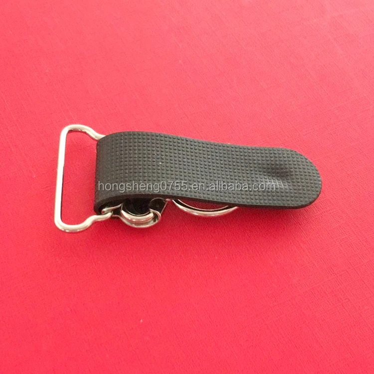 factory supply metal suspender garter belt clip with rubber wholesale