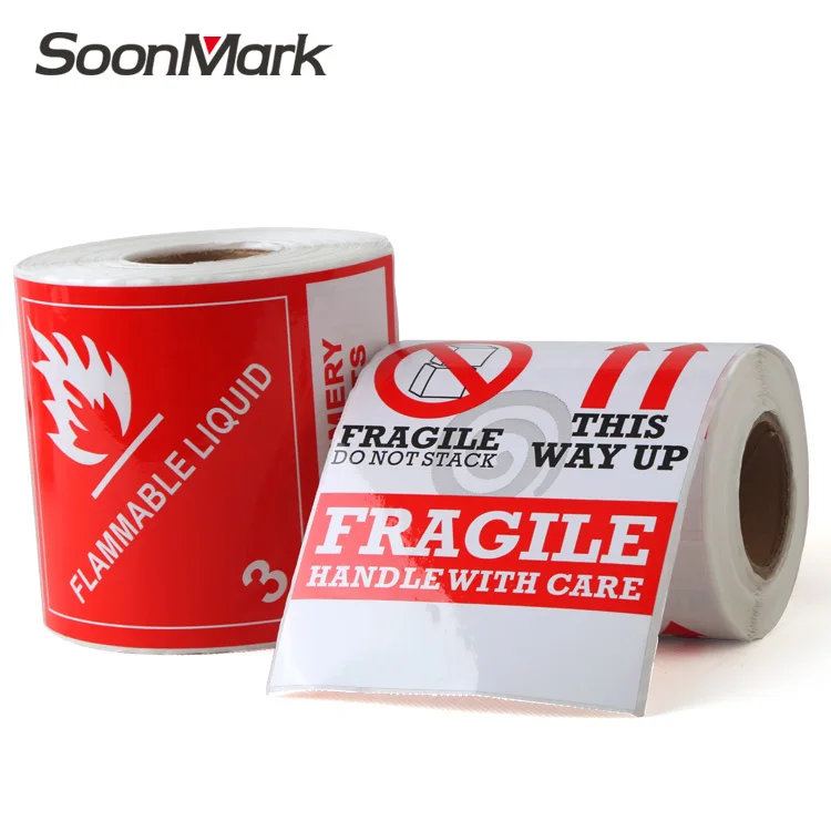 Flammable Solid Dangerous Goods Sticker Hazard Handing Labels shipping Care Label