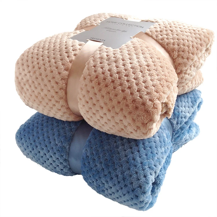 High Quality Thick Multi Color Queen Size Mink Jacquard Knit Flannel Blanket