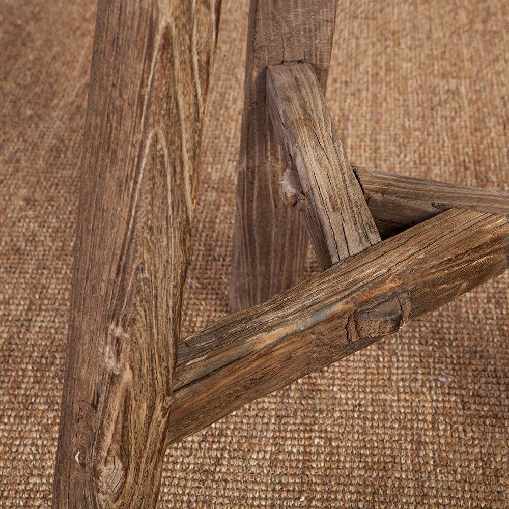 
antique vintage chinese reclaimed wooden design rustic round wood stool 