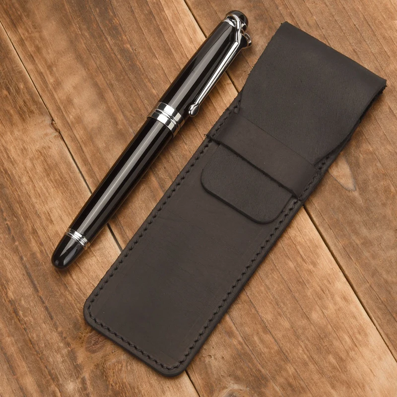 Leather single pen pencil pouch
